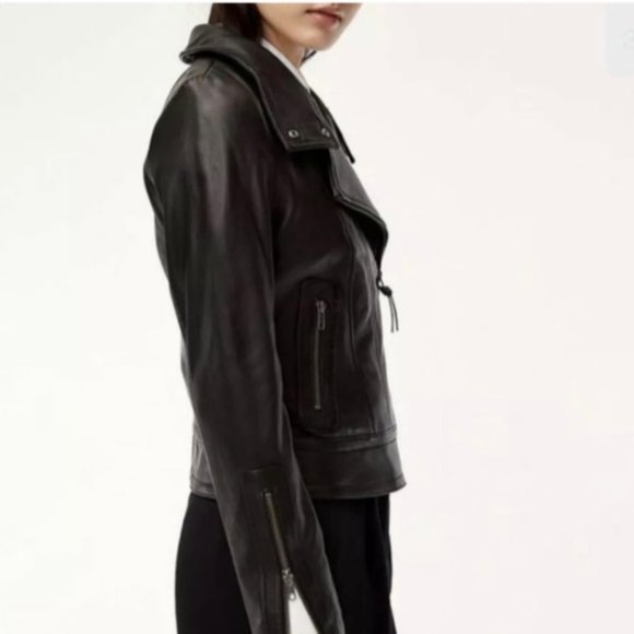 MACKAGE For ARITZIA Kenya Leather Jacket Biker Coat XXS - Picture 3 of 16